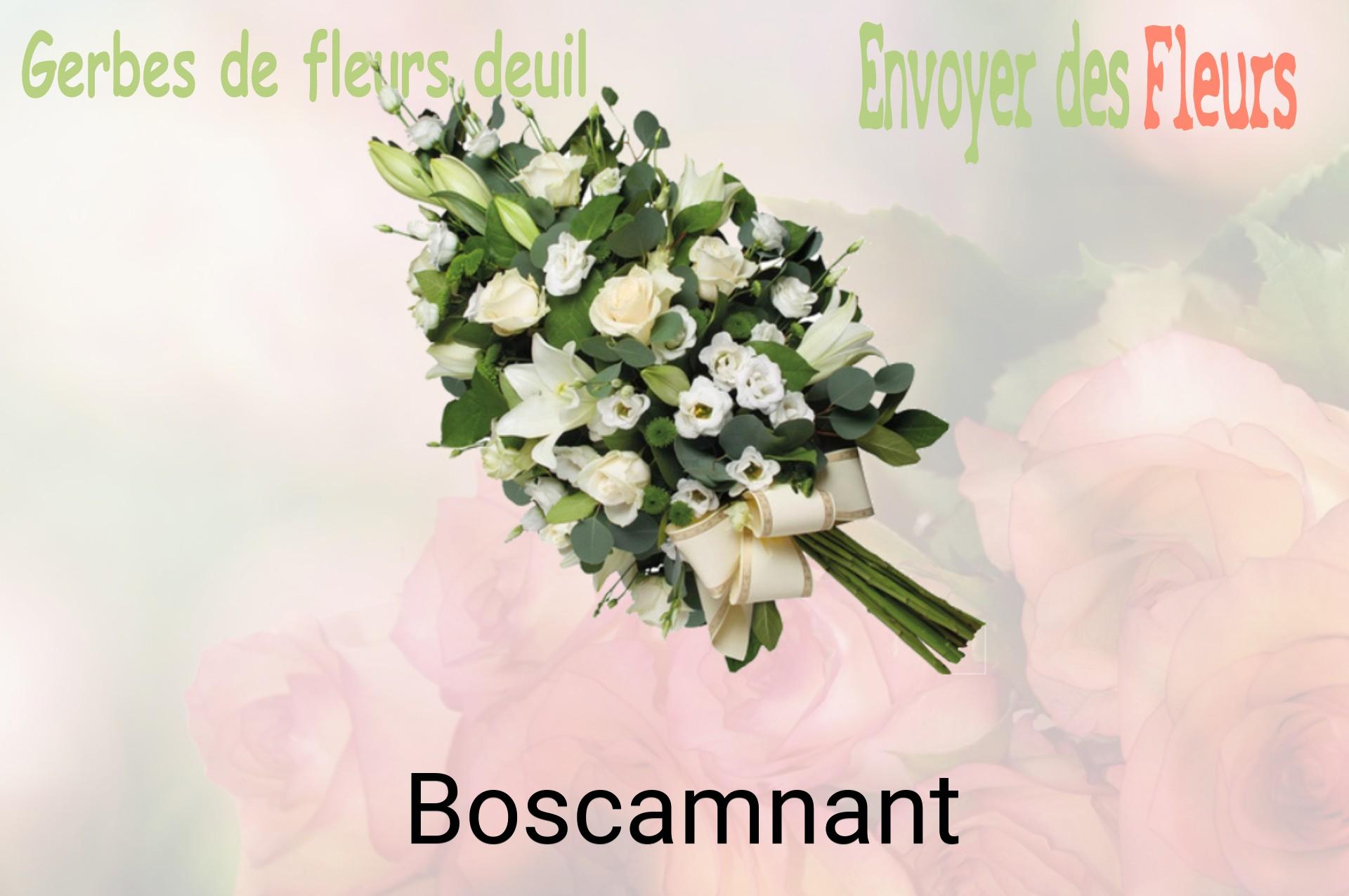 Gerbe de fleurs de deuil livrée à Boscamnant